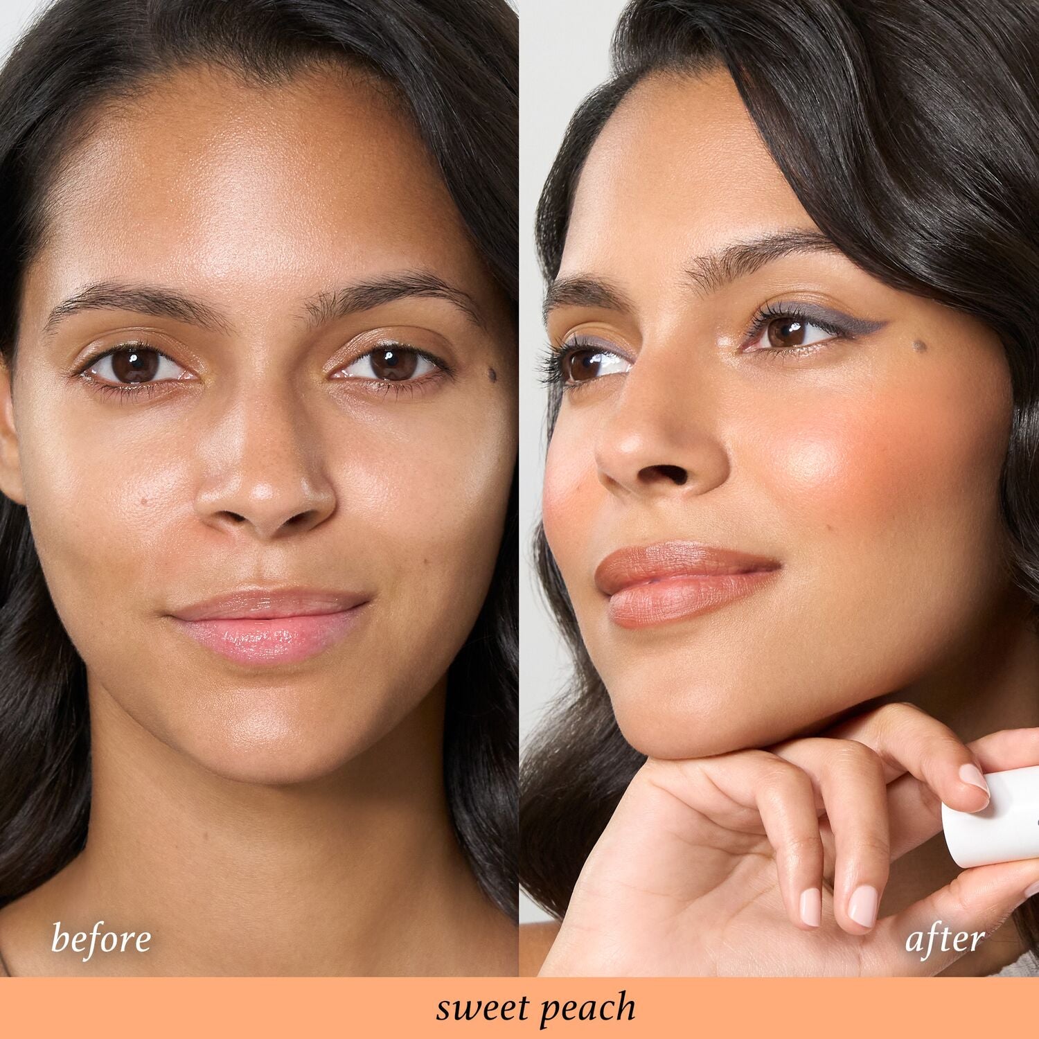 Julep_SkipTheBrush_Model_BeforeAfter_SweetPeach-ECommerce_JPG